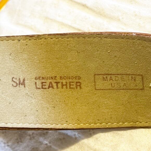 L. Chessler Women\'s Genuine Bonded Leather Ostrich Skin Belt Yellow One Size main image 9